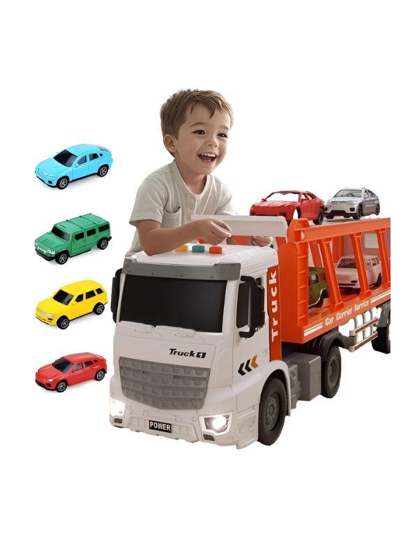 Bilayer Double Transportation Truck – 2-in-1 Carrier Car Toy for Kids | Sturdy & Fun Vehicle Playset LMI8193.