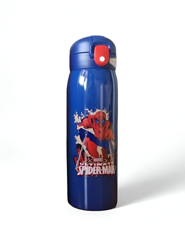 BlueSpider - Avengers Theme Sipper Bottle – Stainless Steel & Leakproof 500ml Push Button with Lock NOV8336.