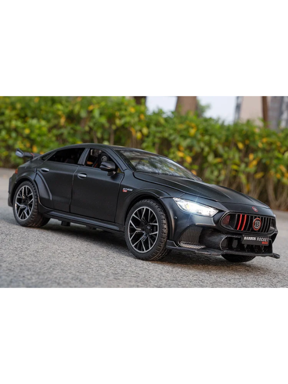 Brabus Rocket 900 – Metal Diecast Model Car Scale 1/24 with Light & Sound for Kids Black LMI15747.