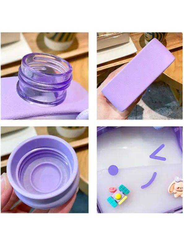 Bread-Shaped Smiley Face Plastic Water Bottle – 400ml Cute & Leakproof for Kids and Adults NOV538.