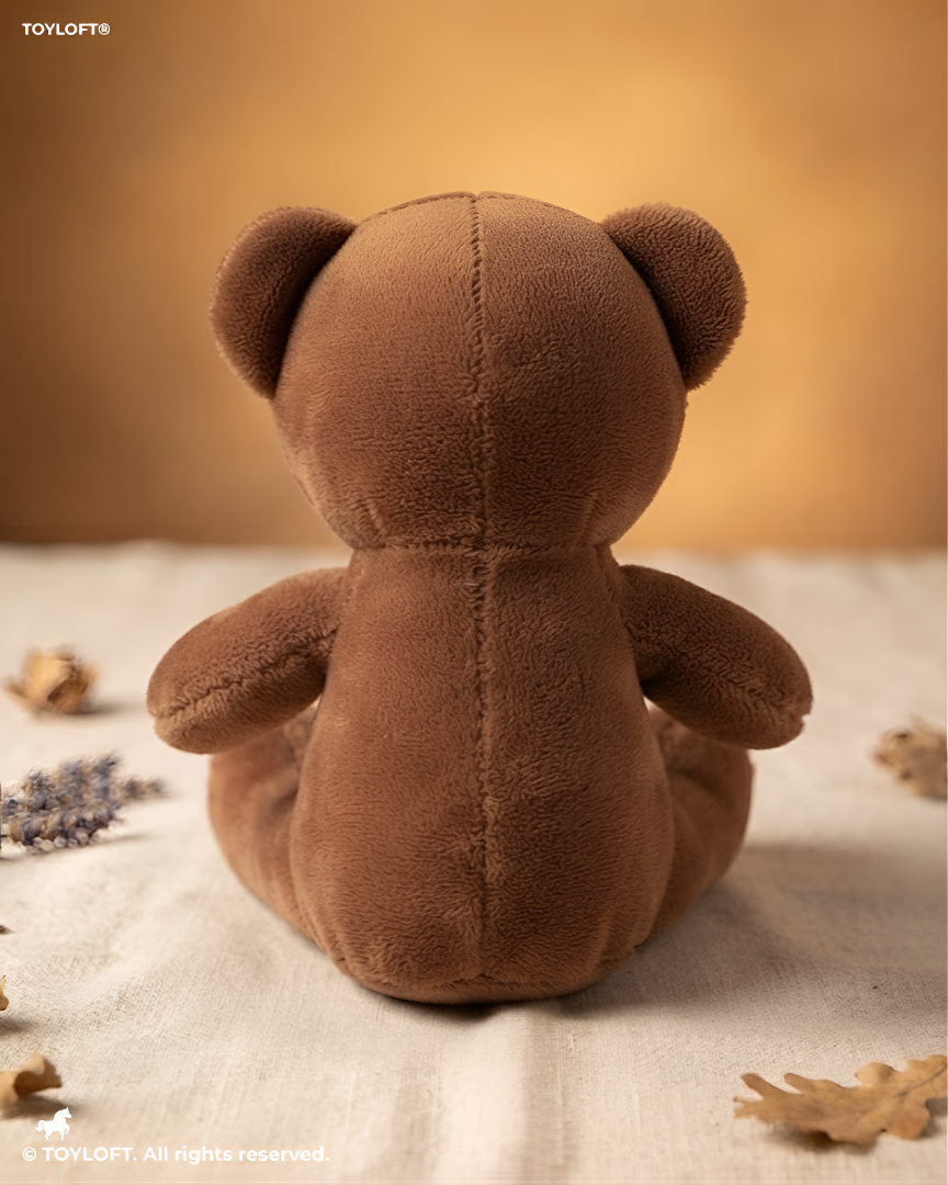 Brown Patchwork Teddy Bear Plush Toy – 7" Soft Stuffed Animal Soft Toy ST15028
