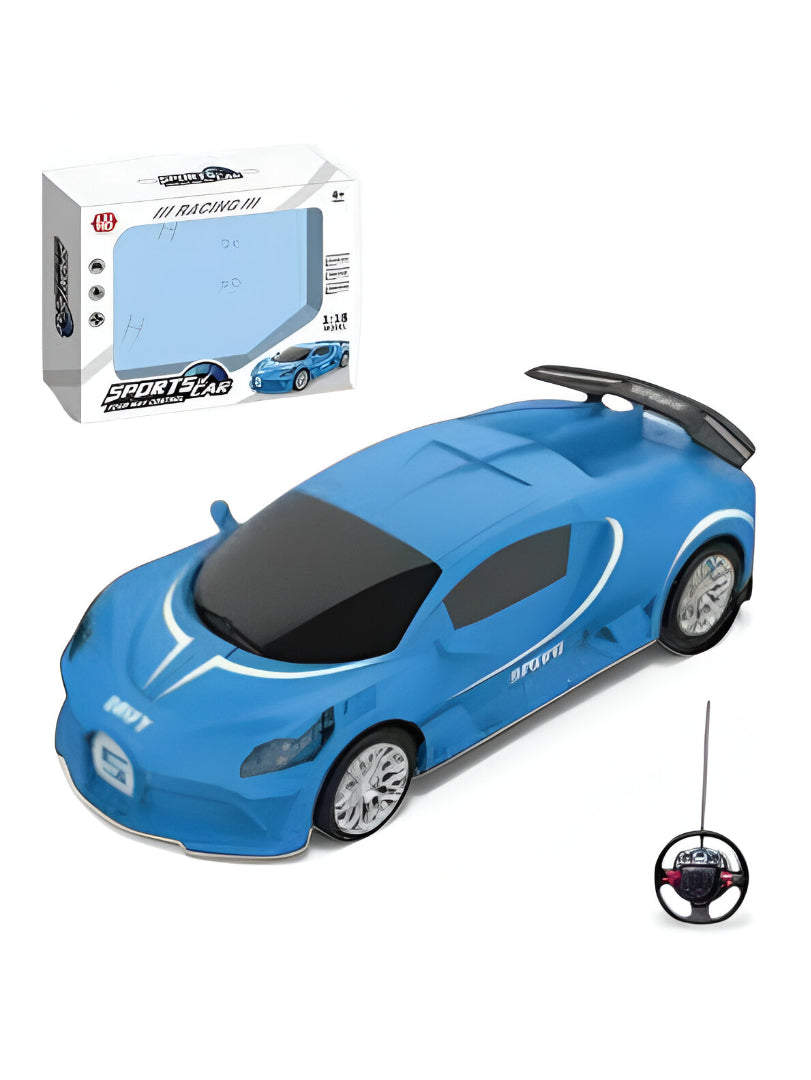 Blue Bugatti-Style RC Sports Car for Kids | 1:18 Scale Die-Cast Model with Remote Control LMI15078