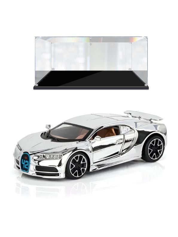 Bugatti Chiron 42 Diecast Car – Premium Collectible Model Scale 1:32 with Acrylic Display Case.