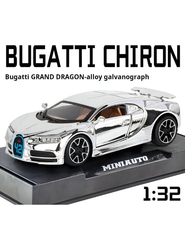 Bugatti Chiron 42 Diecast Car – Premium Collectible Model Scale 1:32 with Acrylic Display Case.