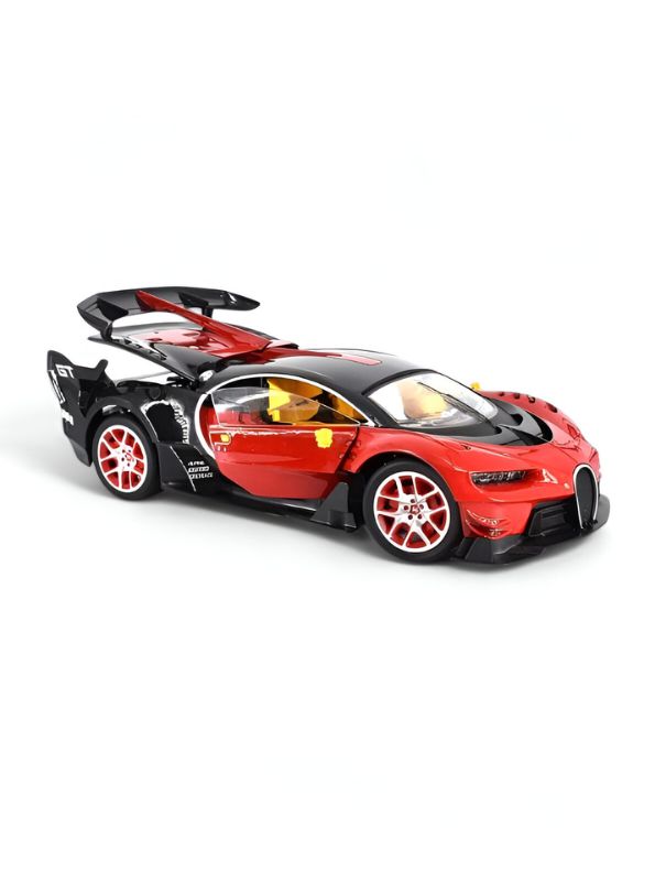 Bugatti Remote Control Car 1:16 Scale Red – High-Speed Racing RC Car with LED Headlights, Batteries Included, Stylish Design for Kids.