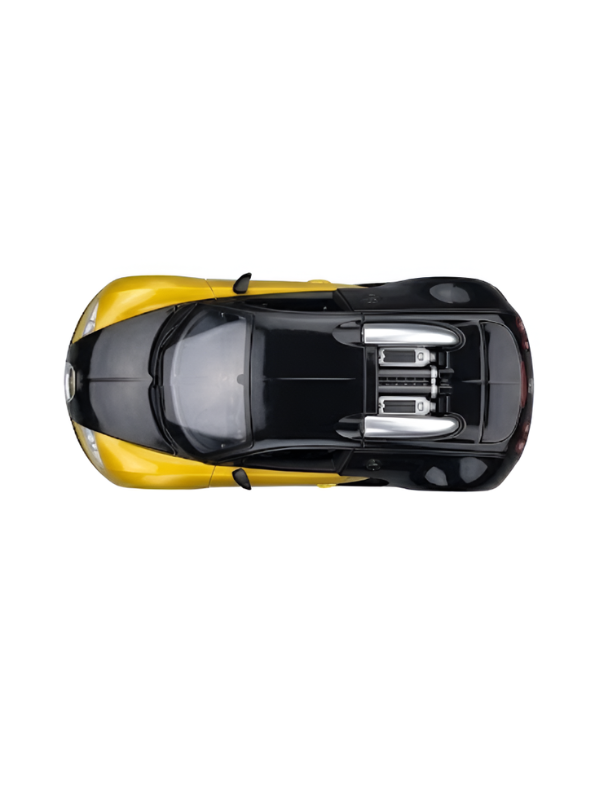 Bugatti Veyron Remote Control RC Car with Lights & Smooth Steering Yellow LMI8612.