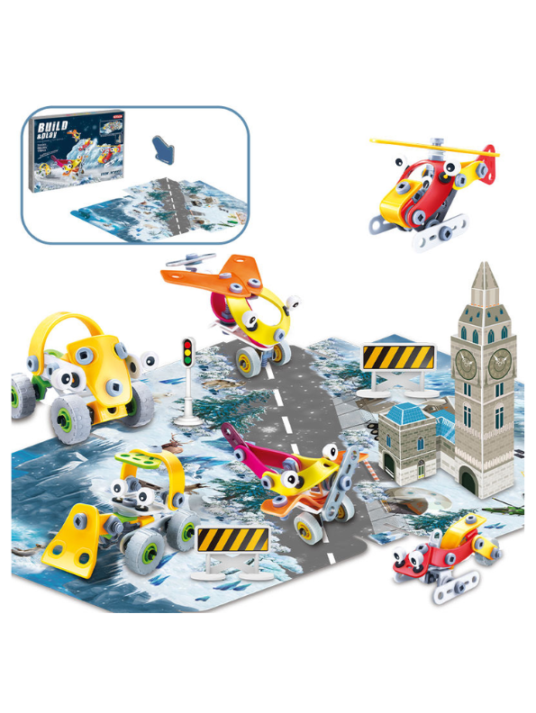 Build & Play – 178PCS Aircraft Bell Tower Construction Kit STEM Building Blocks Toy for Kids, Educational Assembly Playset NX13236.