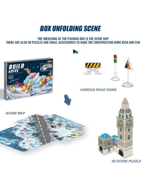 Build & Play – 178PCS Aircraft Bell Tower Construction Kit STEM Building Blocks Toy for Kids, Educational Assembly Playset NX13236.
