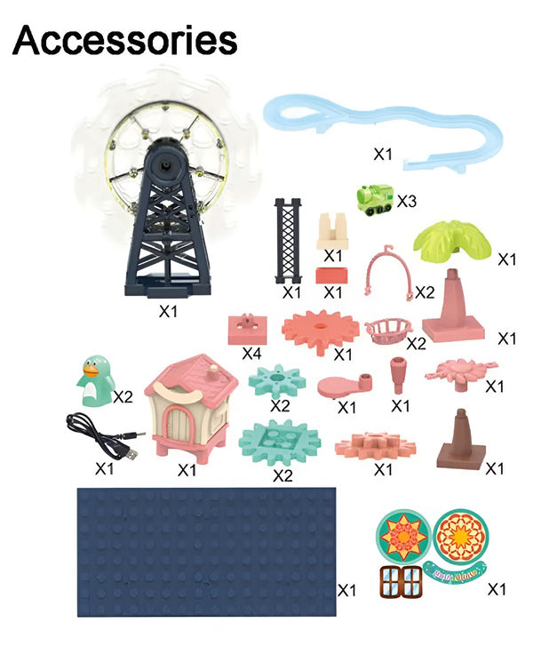 Ride Building Block Track Slide Construction Skill Development Playful Toy Game For Kids - Toyloft