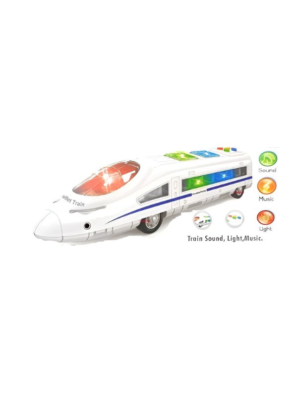 Bullet Train Toy – Train Toy with Lights, Music, Sound Effects & Friction Powered for Kids and Babies LMI12713.