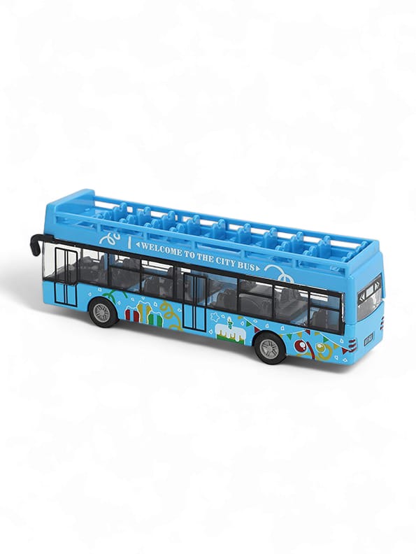 Bus Model Pull Back Vehicle City Bus Toy - Blue (L-J-96) - Toyloft