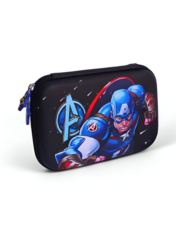 CapShield – Captain America Blister Pouch for Kids | Single Chain Marvel Avenger Pencil Case | Superhero Stationery Bag NOV12045.
