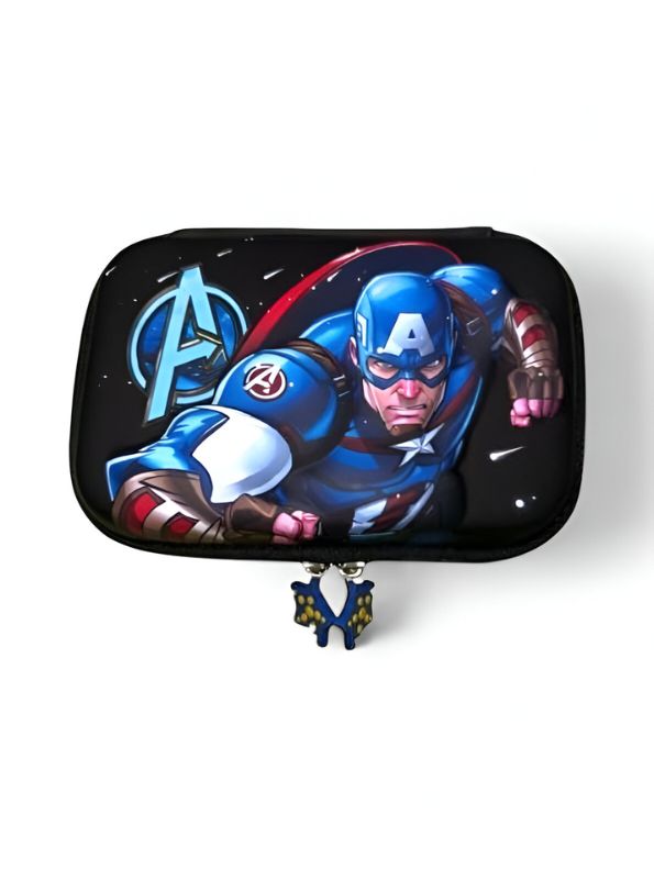 CapShield – Captain America Blister Pouch for Kids | Single Chain Marvel Avenger Pencil Case | Superhero Stationery Bag NOV12045.