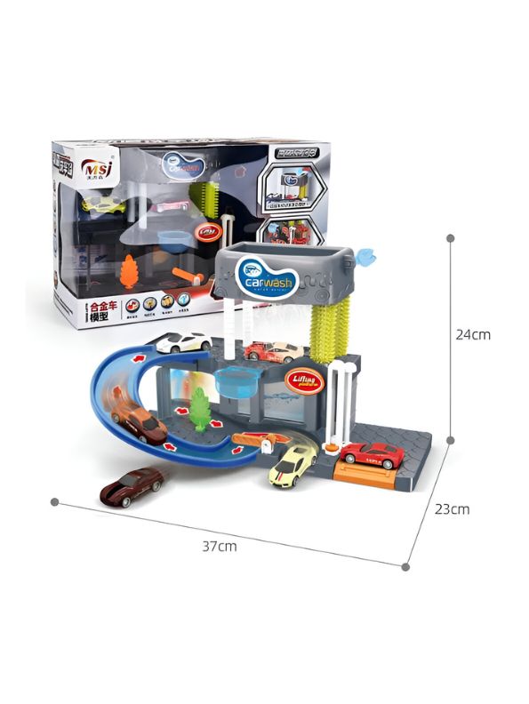 Car Wash Playset – Color Changing Car Wash Toy with Track, Lights & Sounds | Interactive Parking Garage Toy for Kids | Best Gift for Boys & Girls LMI-10A-2.