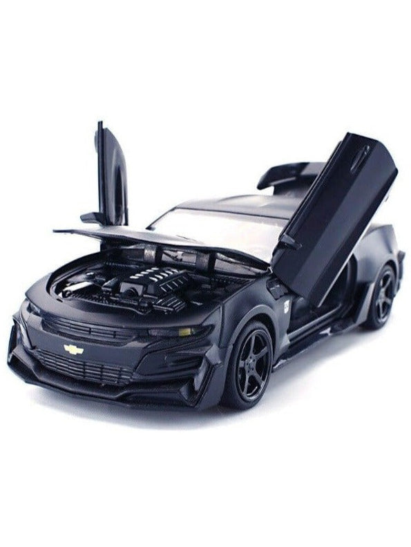 Chevrolet Camaro Metal Die Cast Car - Matte Black 1/24 - Big Size - Toyloft