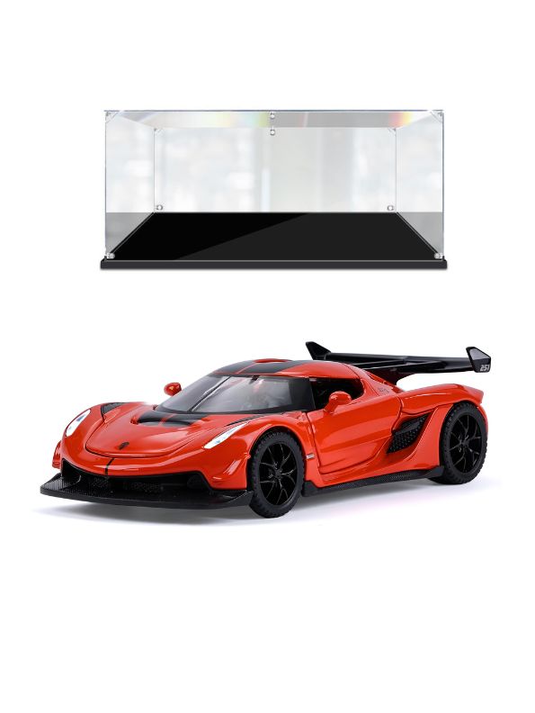 Orange - Chiyuan Koenigsegg Diecast Car – Premium Scale Model for Collectors & Enthusiasts with Acrylic Display Case.