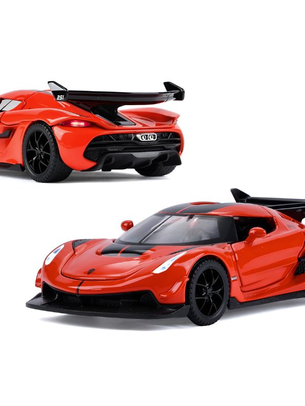 Orange - Chiyuan Koenigsegg Diecast Car – Premium Scale Model for Collectors & Enthusiasts with Acrylic Display Case.
