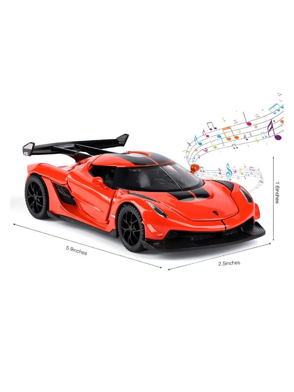 Orange - Chiyuan Koenigsegg Diecast Car – Premium Scale Model for Collectors & Enthusiasts with Acrylic Display Case.