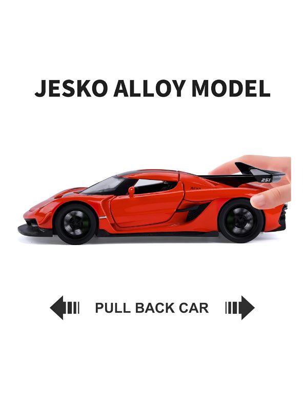 Orange - Chiyuan Koenigsegg Diecast Car – Premium Scale Model for Collectors & Enthusiasts with Acrylic Display Case.