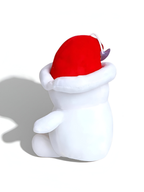 Christmas Snowman Plush Toy - Soft Stuffed Holiday Doll with Red Santa Hat for Kids.