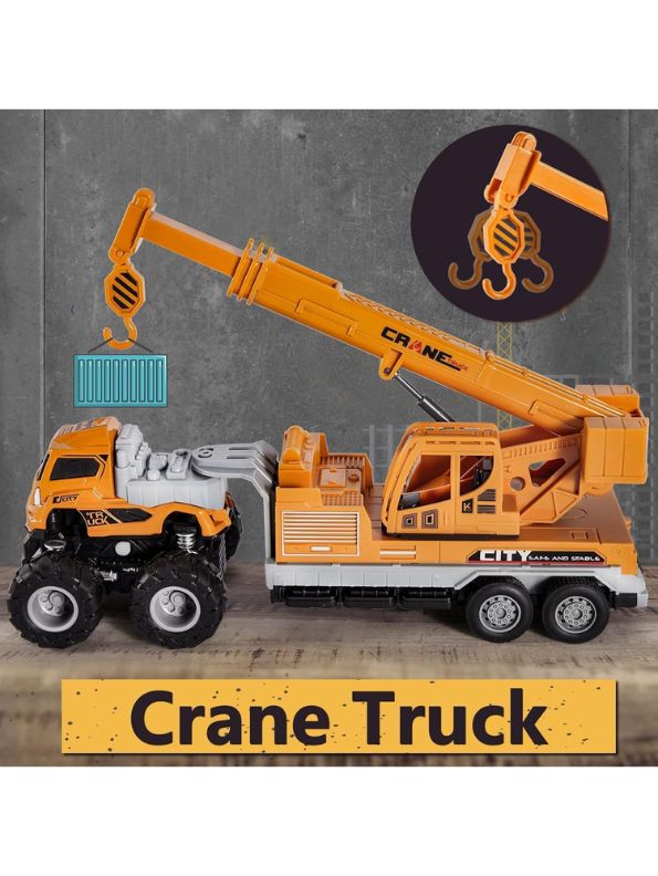 City Crane Construction Truck Toy – Realistic Heavy Duty Vehicle for Kids LMI12105.