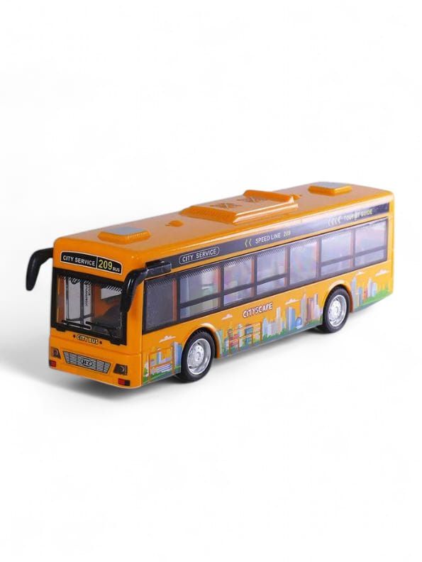 CityRide – Pull-Back City Service Bus Toy for Kids | Flashing Lights, Fun Music & Realistic Design.