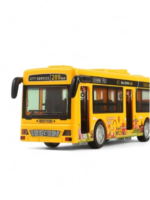 CityRide – Pull-Back City Service Bus Toy for Kids | Flashing Lights, Fun Music & Realistic Design.