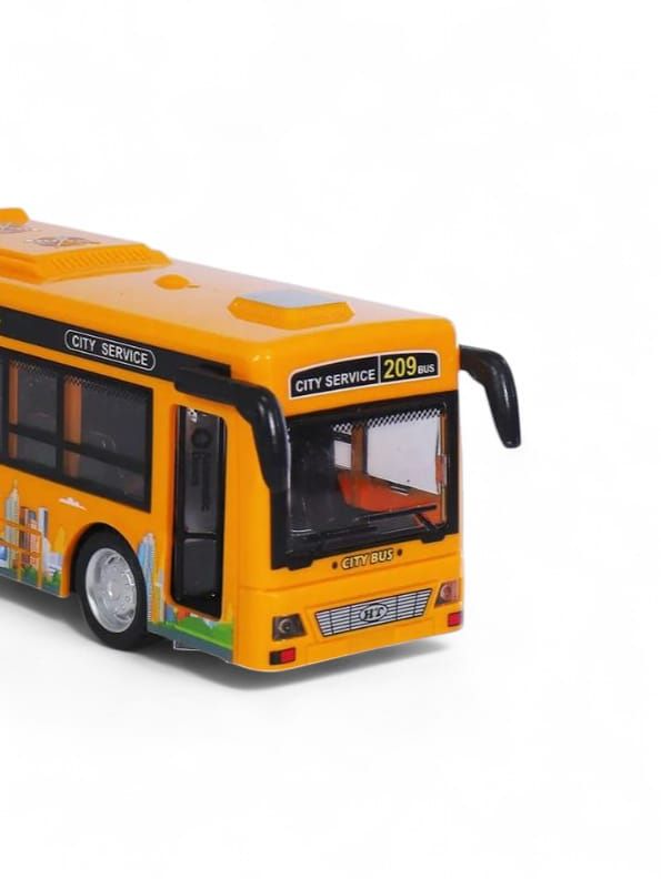 CityRide – Pull-Back City Service Bus Toy for Kids | Flashing Lights, Fun Music & Realistic Design.