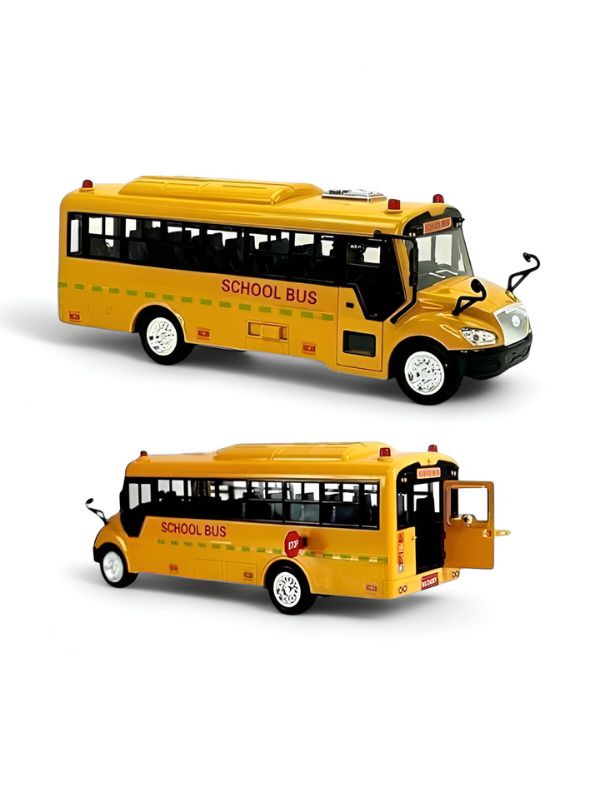 City School Bus Toy – Musical Inertia Bus with Flashing Lights & Realistic Sounds - LMI12381.