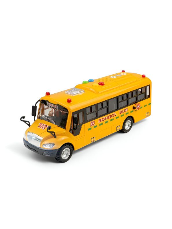 City School Bus Toy – Musical Inertia Bus with Flashing Lights & Realistic Sounds - LMI12381.