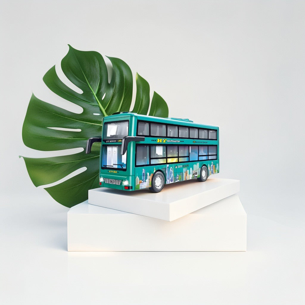 CityTourer – Double-Decker Sightseeing Bus Toy for Kids | Inertia Car Model with Openable Doors, Lights & Music Simulation LMI14907.