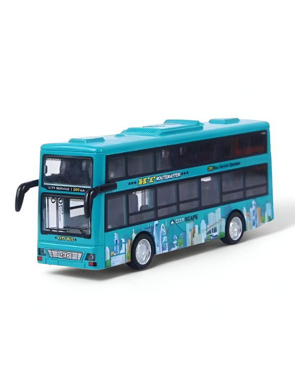 CityTourer – Double-Decker Sightseeing Bus Toy for Kids | Inertia Car Model with Openable Doors, Lights & Music Simulation LMI14907.