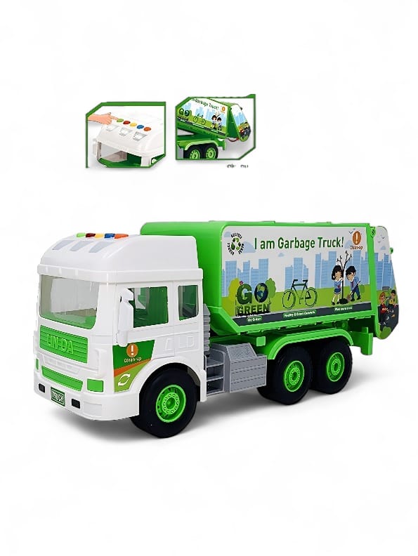 Clean City Big Size Garbage Truck Vehicles Green (MS-M-27) - Toyloft