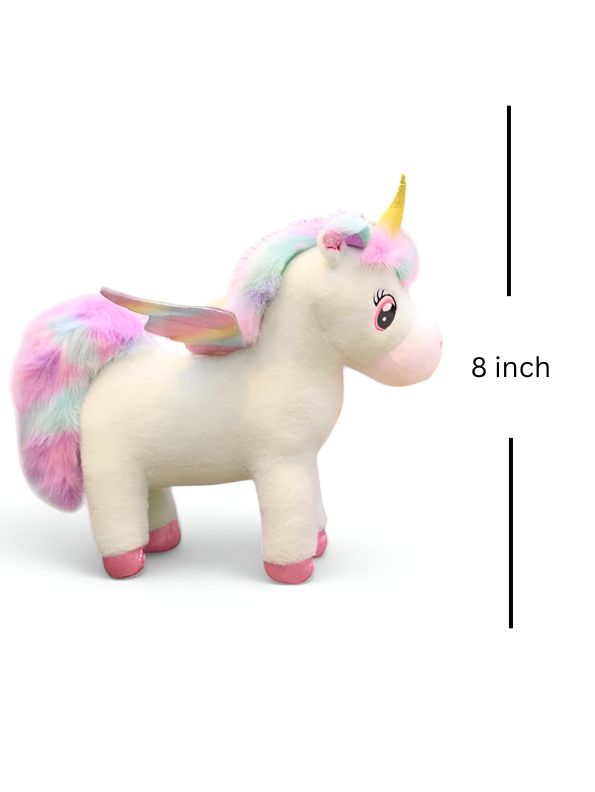Green - Colorful Angel Unicorn Plush Toy – Soft & Magical Unicorn Doll for Kids & Gifts 8 inch - MS9099.