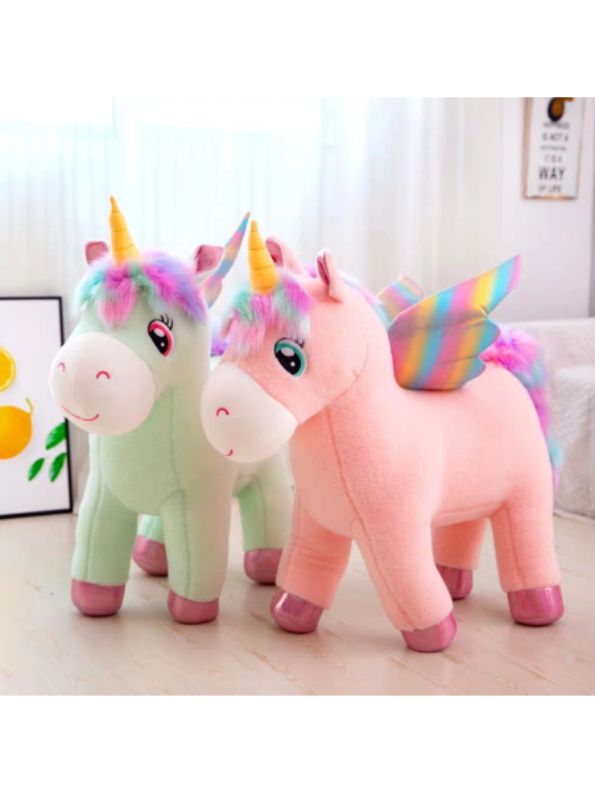 Green - Colorful Angel Unicorn Plush Toy – Soft & Magical Unicorn Doll for Kids & Gifts 8 inch - MS9099.