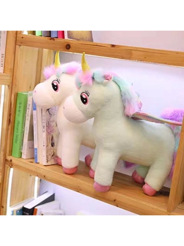 Green - Colorful Angel Unicorn Plush Toy – Soft & Magical Unicorn Doll for Kids & Gifts 8 inch - MS9099.