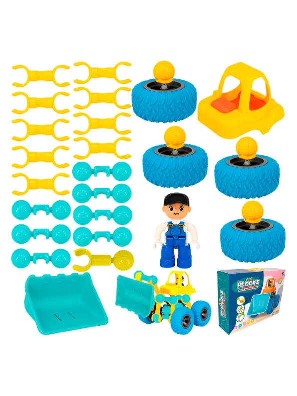 Construction Building Blocks Set – Kids Excavator & Bulldozer Toy Kit TV1387.