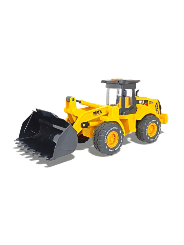 Construction Excavator Toy Sandpit Digger with Heavy-Duty Tires, Moveable Scoop Front Loader NX12715.
