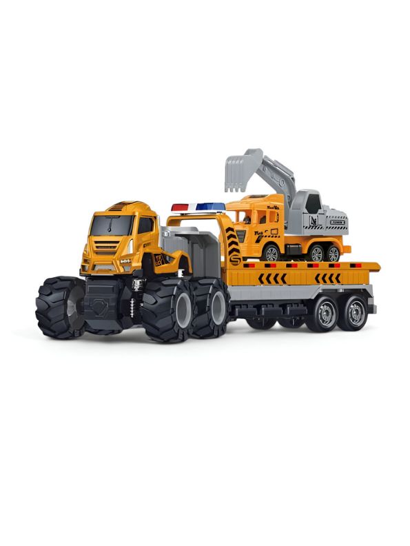 Construction Hauler – Friction Powered Construction Vehicle with Trailer for Kids NX12533.