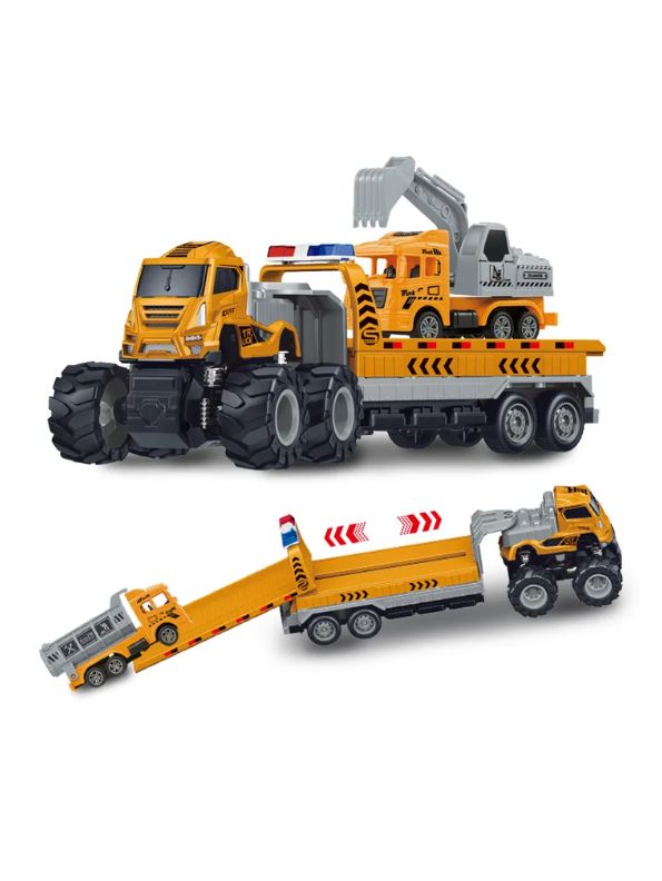 Construction Hauler – Friction Powered Construction Vehicle with Trailer for Kids NX12533.