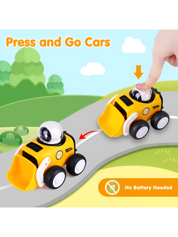 Construction Vehicle Set – 3-Pack Whistle-Activated Toy Excavator & Push-and-Go Robot Trucks | Interactive Construction Toy Vehicles LMI15008.