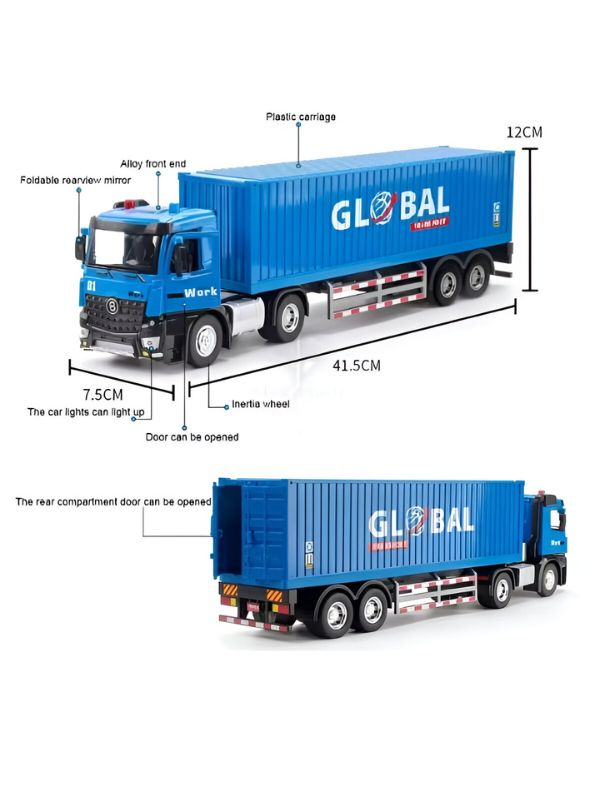 Container Transport Truck – Heavy-Duty Alloy Container Vehicle for Kids & Collectors LMI15074.