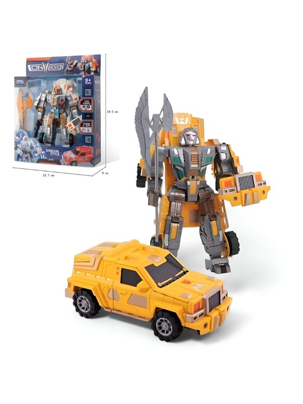 ConversionBot – Transformer Robot to Car Toy with Music for Kids | Fun Game Toy with Lights, Sounds, Realistic Design & Easy Conversion LMI15039.