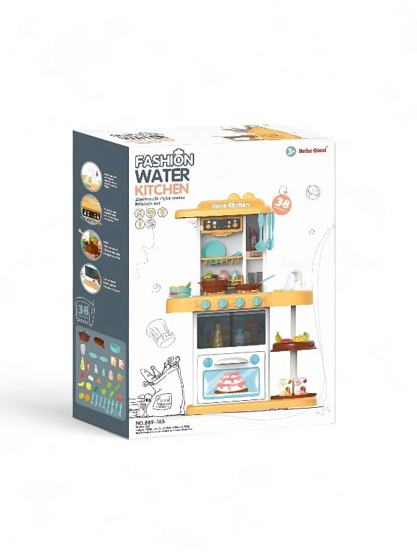 Big Size - Cooking Pretend Play Toy Kitchen Set - Grey (MS-M-1) - Toyloft