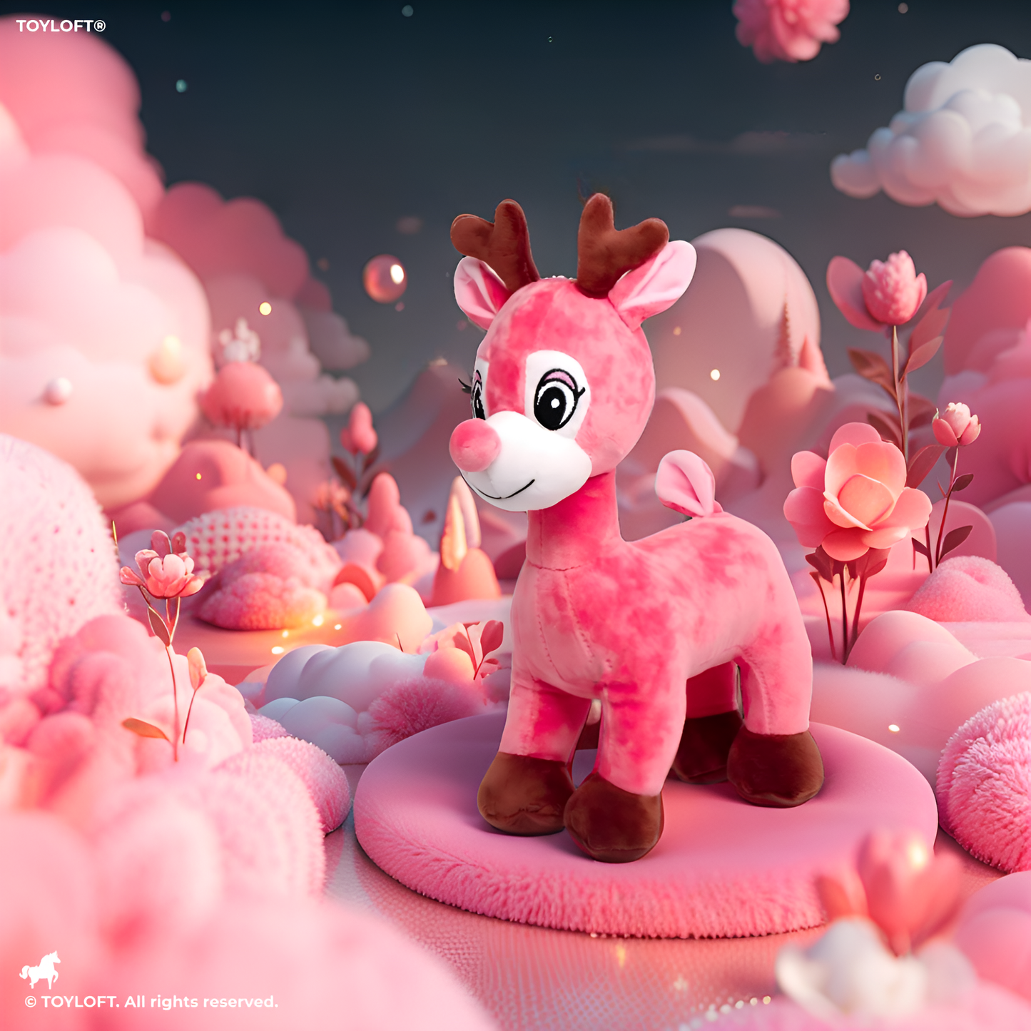 Deer Soft Toy For Kids - Pink (MS-M-4)