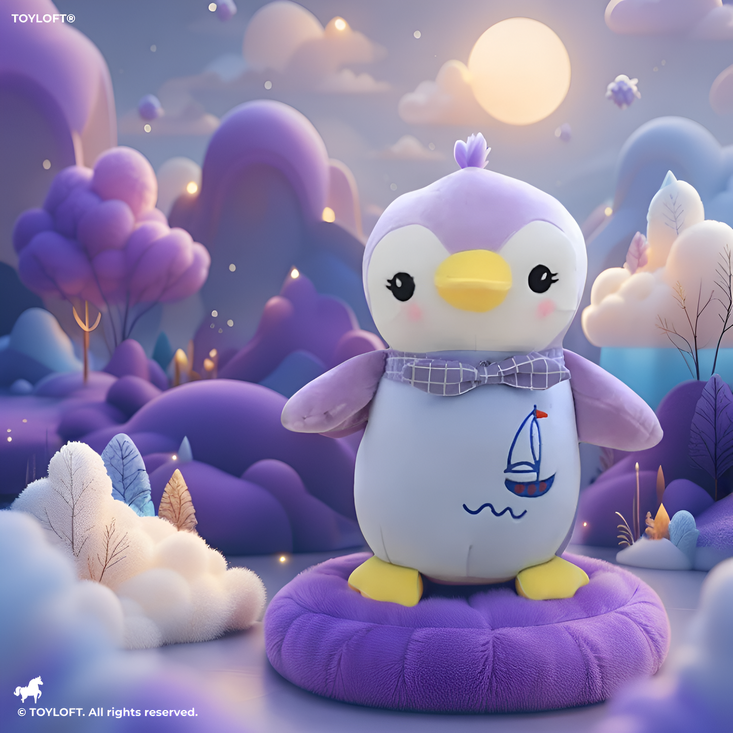 Penguin Soft Toy For Kids - Purple (MS-M-3)