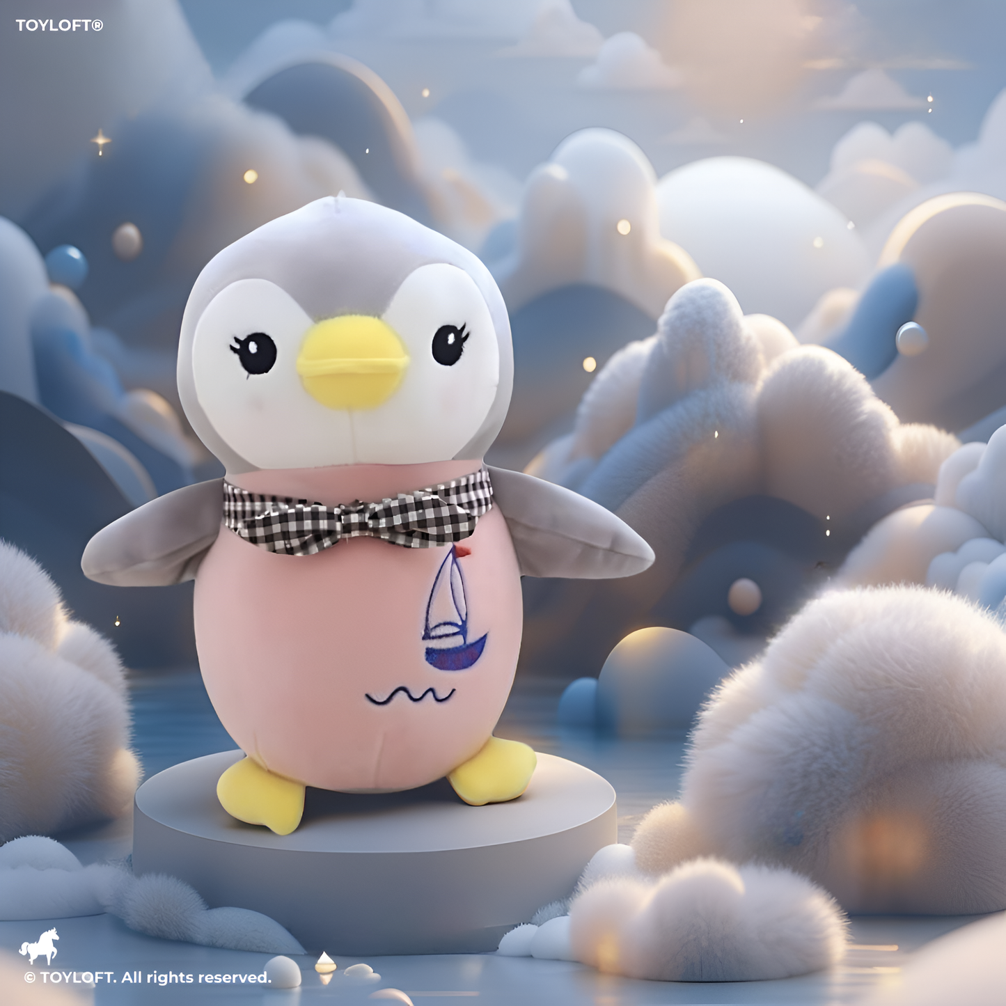 Penguin Soft Toy For Kids - Grey (MS-M-3)