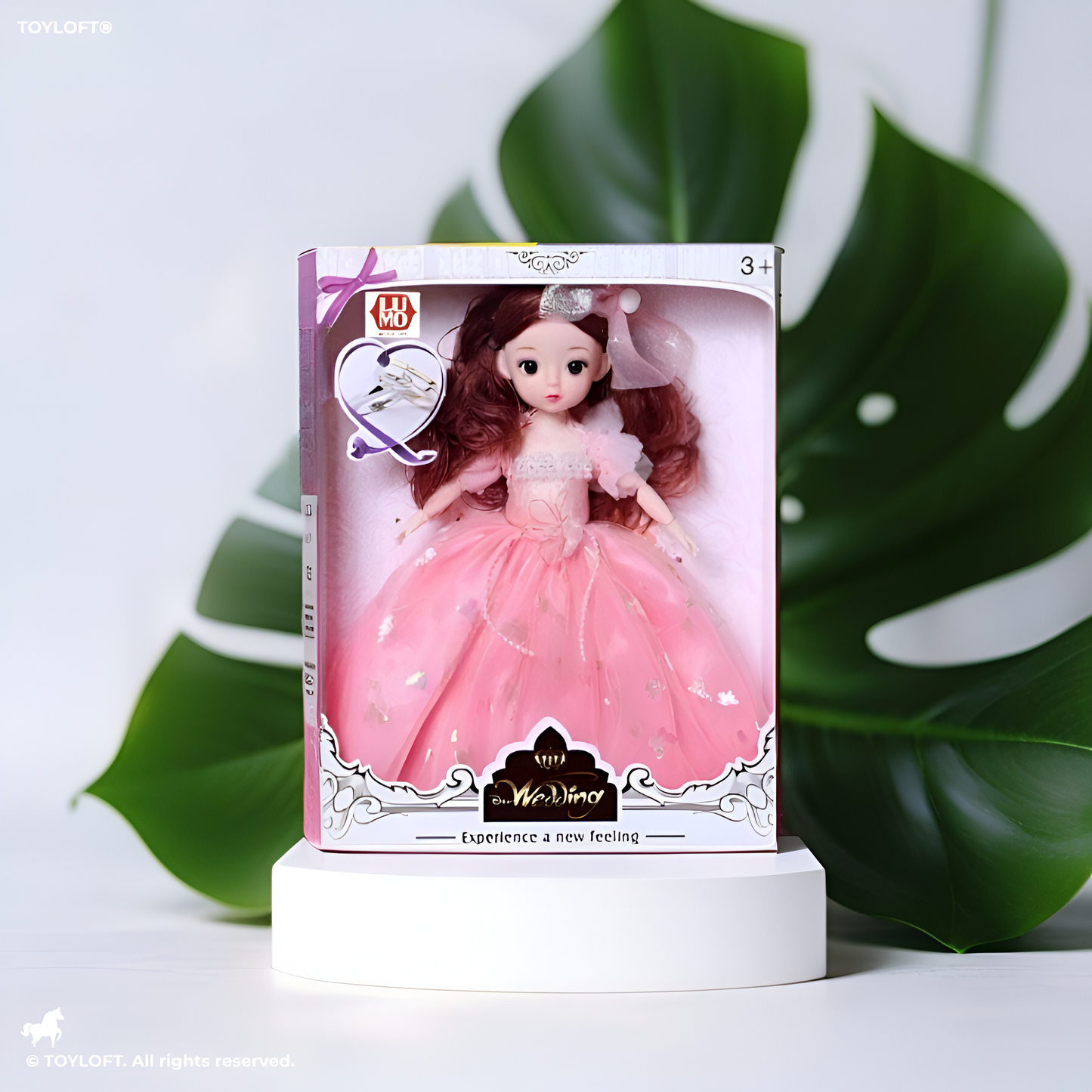 Elegant Princess Fashion Doll in Pink Ball Gown | Long Silver Hair Wedding Dress Toy LMI10448