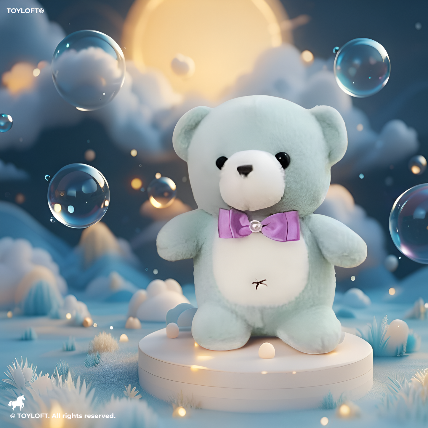 BLUE - FluffBear Plush Teddy – 10 Inch Ultra-Soft & Fluffy Stuffed Bear Pillow | Ultimate Comfort and Cuddles for kids - MS14458