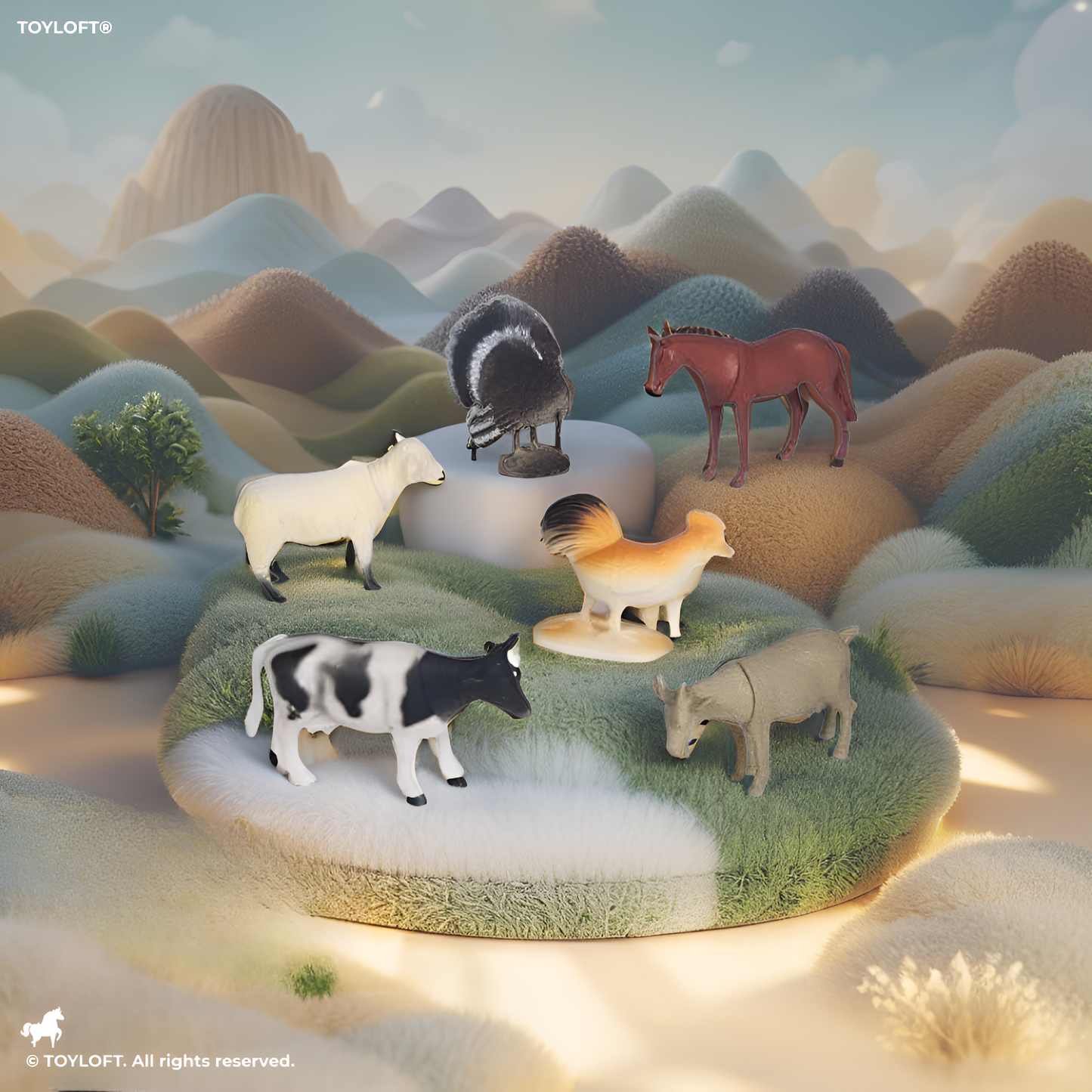 Mini Farm Animal Toys for Kids, 6-Pack Small Plastic Farm Animals, Miniature Collectible Figurines for Boys & Girls, Educational Pretend Play Set LMI13867